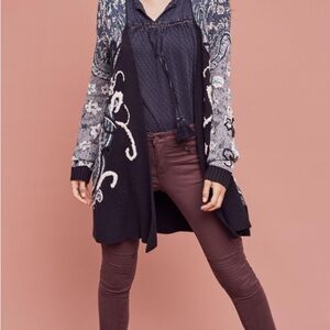 HWR Monogram x Anthropologie Emmia Embroidered Cardigan M